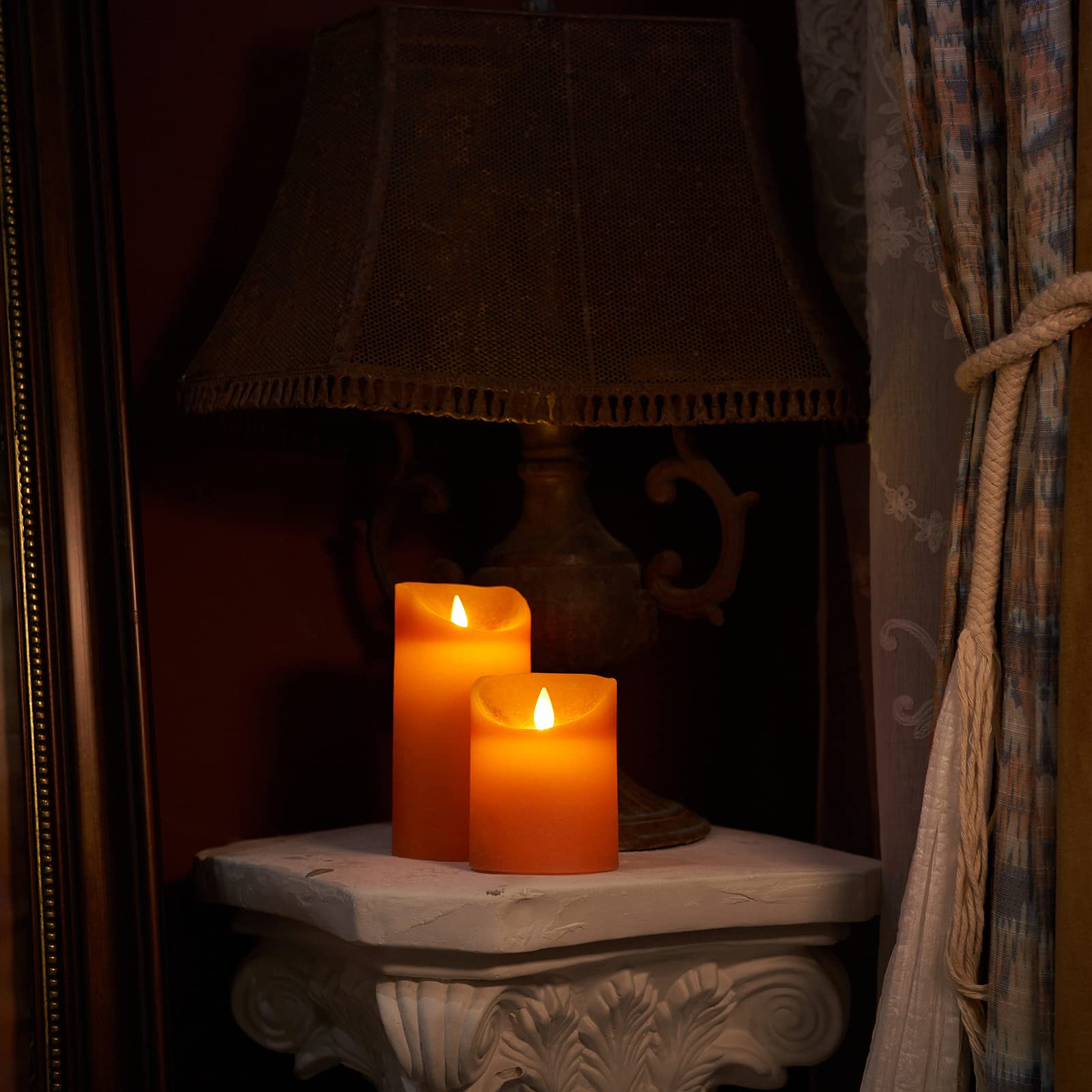 Flickering Flameless Candles Moving Flame LED Real Wax Battery Operated