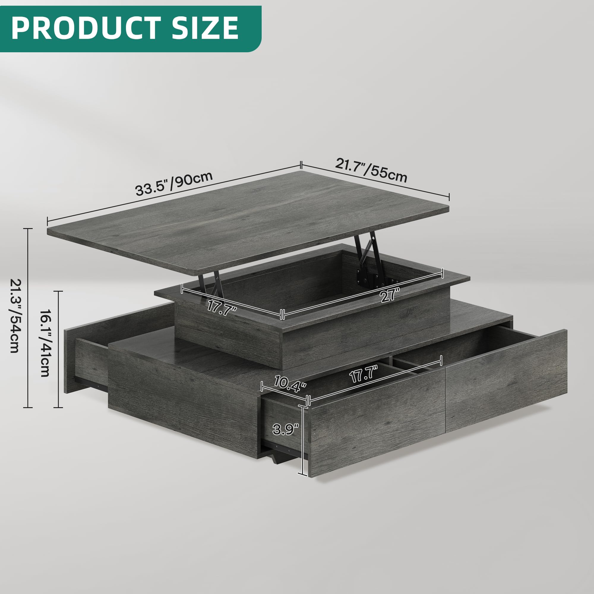 Snapklik.com : YITAHOME Lift Top LED Coffee Tables For Living Room ...