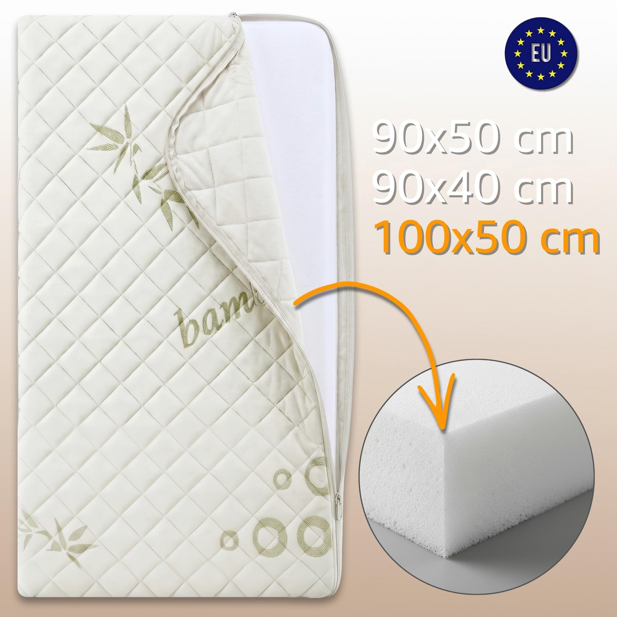 materacyk do gondoli prostokatny premium bamboo 50x100x6 t-1832