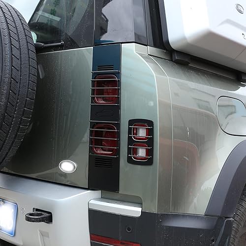 Miniatura 4 de YIWANG Protector de luz trasera de automóvil de aleación de aluminio negro mate para Land Rover Defender 110 2020-2022 Auot Accesorios (estilo A +