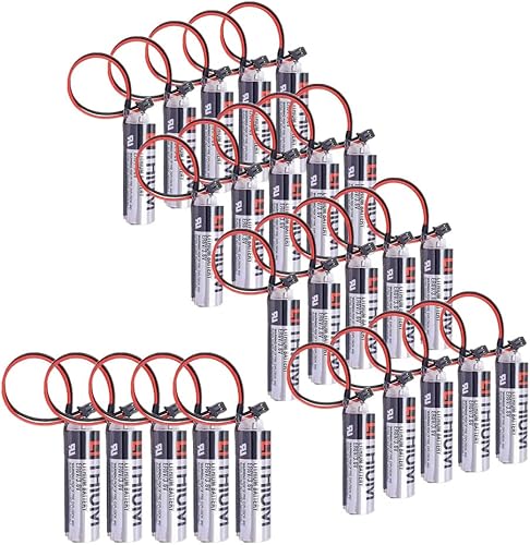 XIAOXX - Batería de litio no recargable de 2400 mAh ER6V3.6 V ER6VC119A ER6VC119B para PLC M70 ER6V 3.6V 2400 mAh con enchufe negro