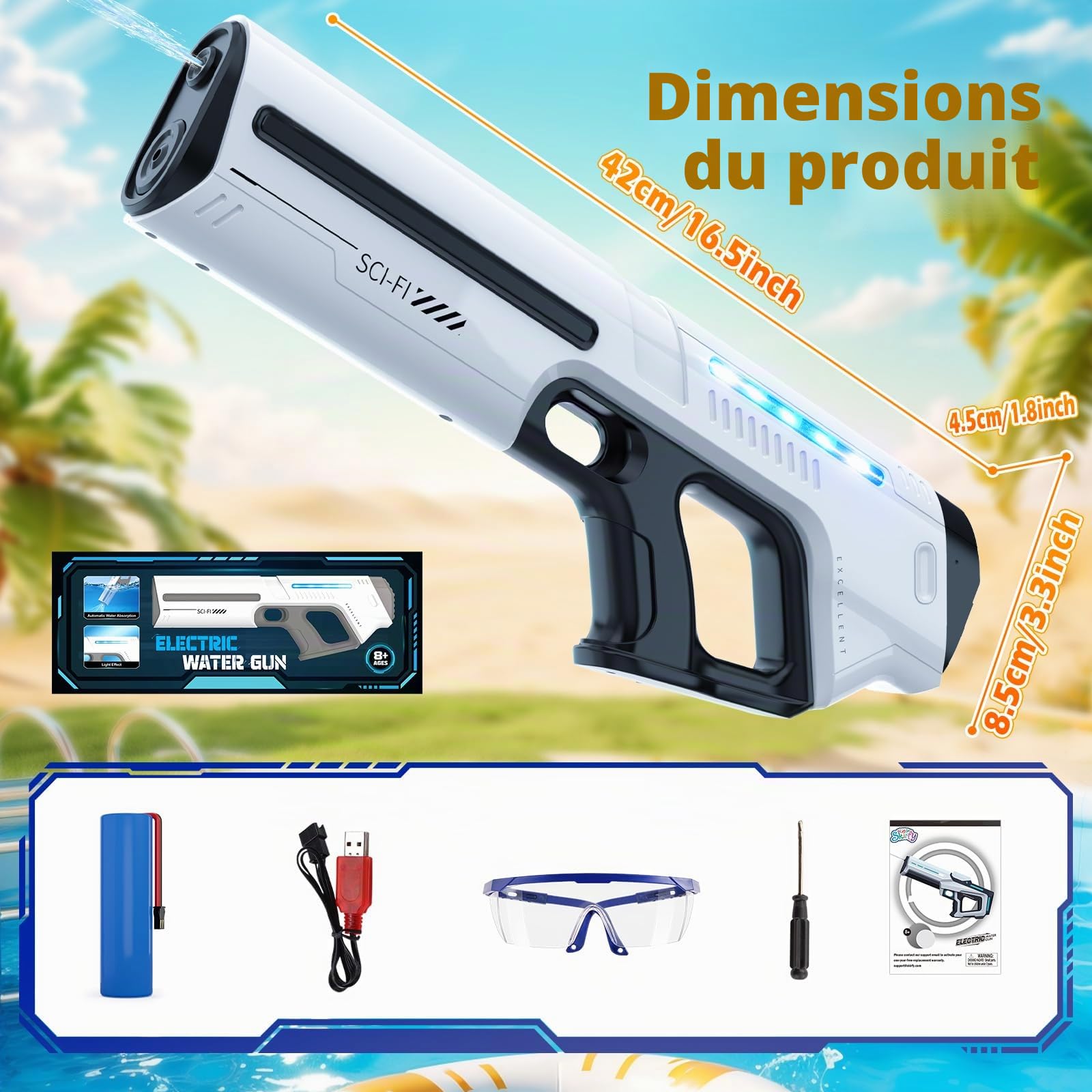 Skirfy Electric Water Gun, Automatic Suction Water Gun for Adults and Children, Battery Operated Water Gun with Automatic Shooting Skirfy Electric Water Gun, Automatic Suction Water Gun for Adults and Children, Battery Operated Water Gun with Automatic Shooting