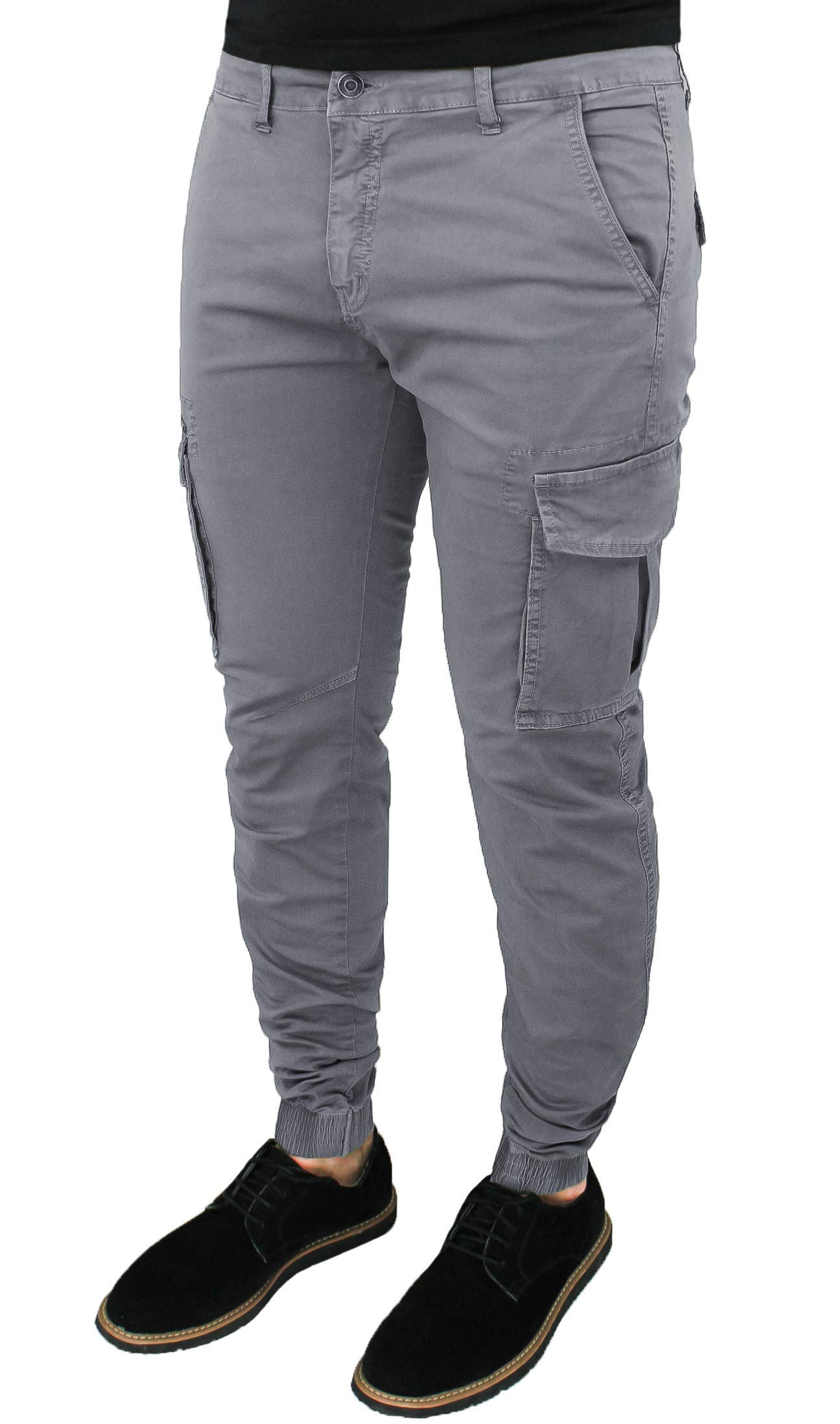 Evoga Pantaloni Uomo Cargo Slim Fit Casual con tasconi Laterali
