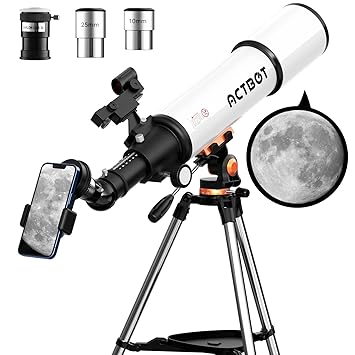 Telescopes for Adults Astronomy, 80mm Aperture 500mm AZ Mount Professional Refractor Telescope for Beginners with Phone Adapter, Portable Space Telescope with Carrying Bag