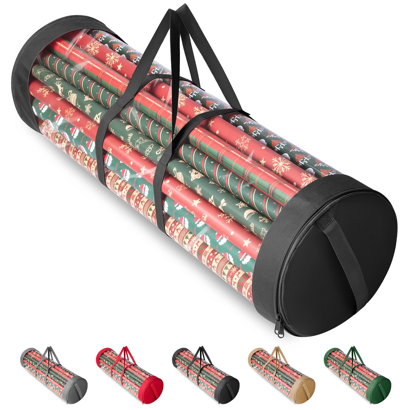 BALEINE Christmas Wrapping Paper Organizer Storage, 41" Gift Wrapping Paper Storage Containers,