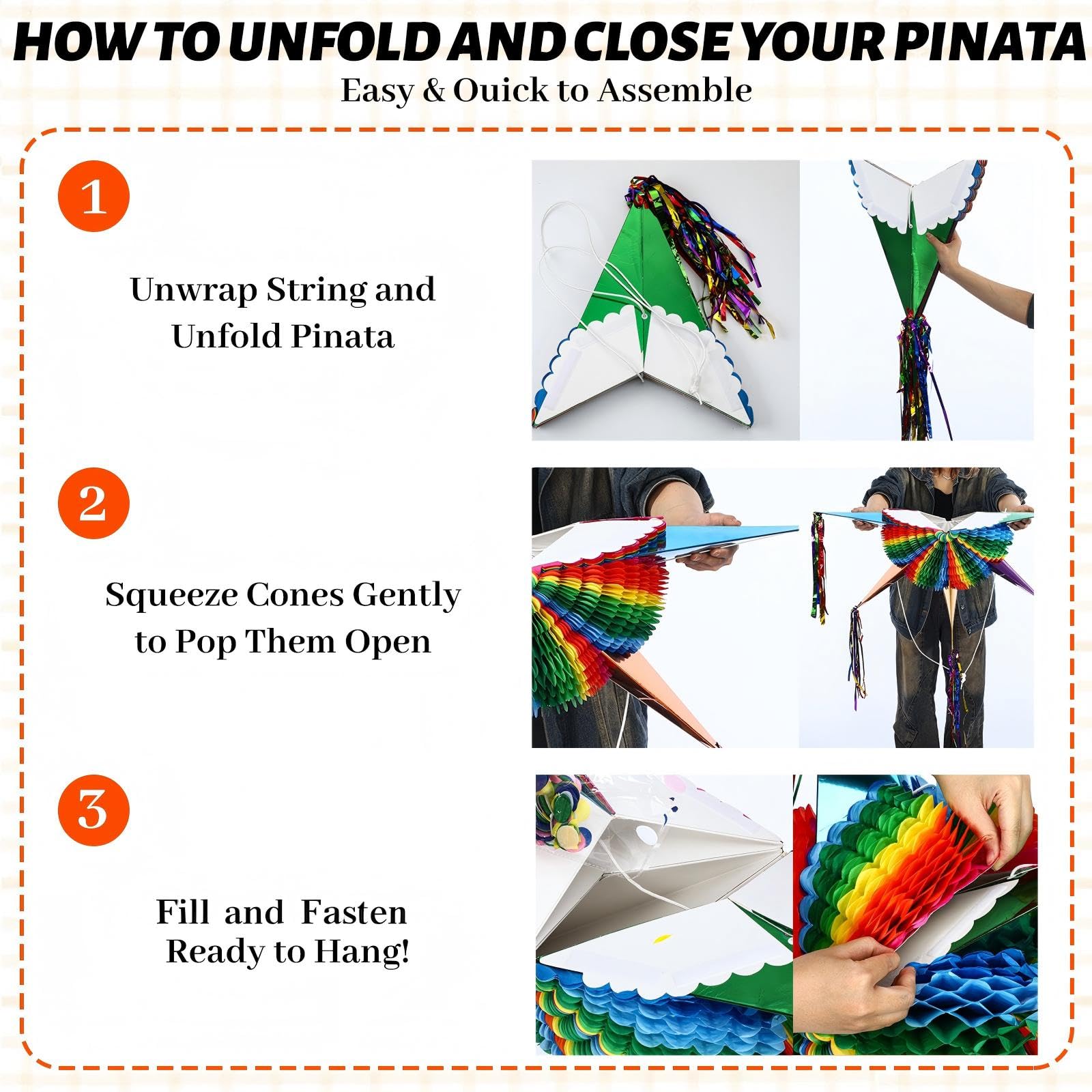 Set di piñata grande da 66 cm con bastone bendato, coriandoli pieghevoli messicani Fiesta Piñata arcobaleno decorazioni a nido d'ape per Cinco De Mayo festa di compleanno Carnevale Taco