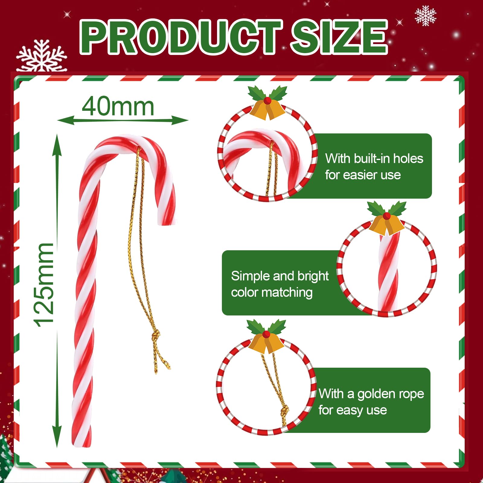 Baton De Sucre D'orge à Suspendre (H33 Cm) Géant Rouge - Boule Et Déco De Sapin