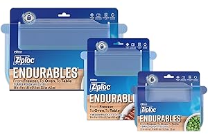 Endurables Reusable Silicone Ziploc Bags for Dishwasher-Safe Meal Prep