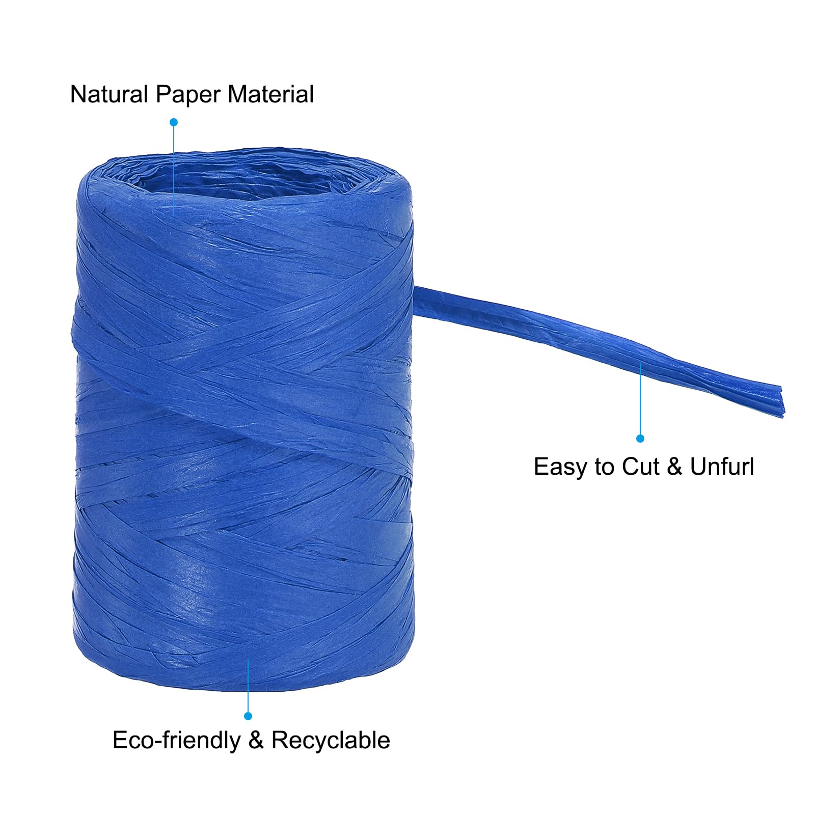 PATIKIL Raffia Ribbon 109 Yard 1 Roll Natural Packing Paper Twine String for Crochet Box Wrapping Craft Holiday Decor Multicolor - Image 3