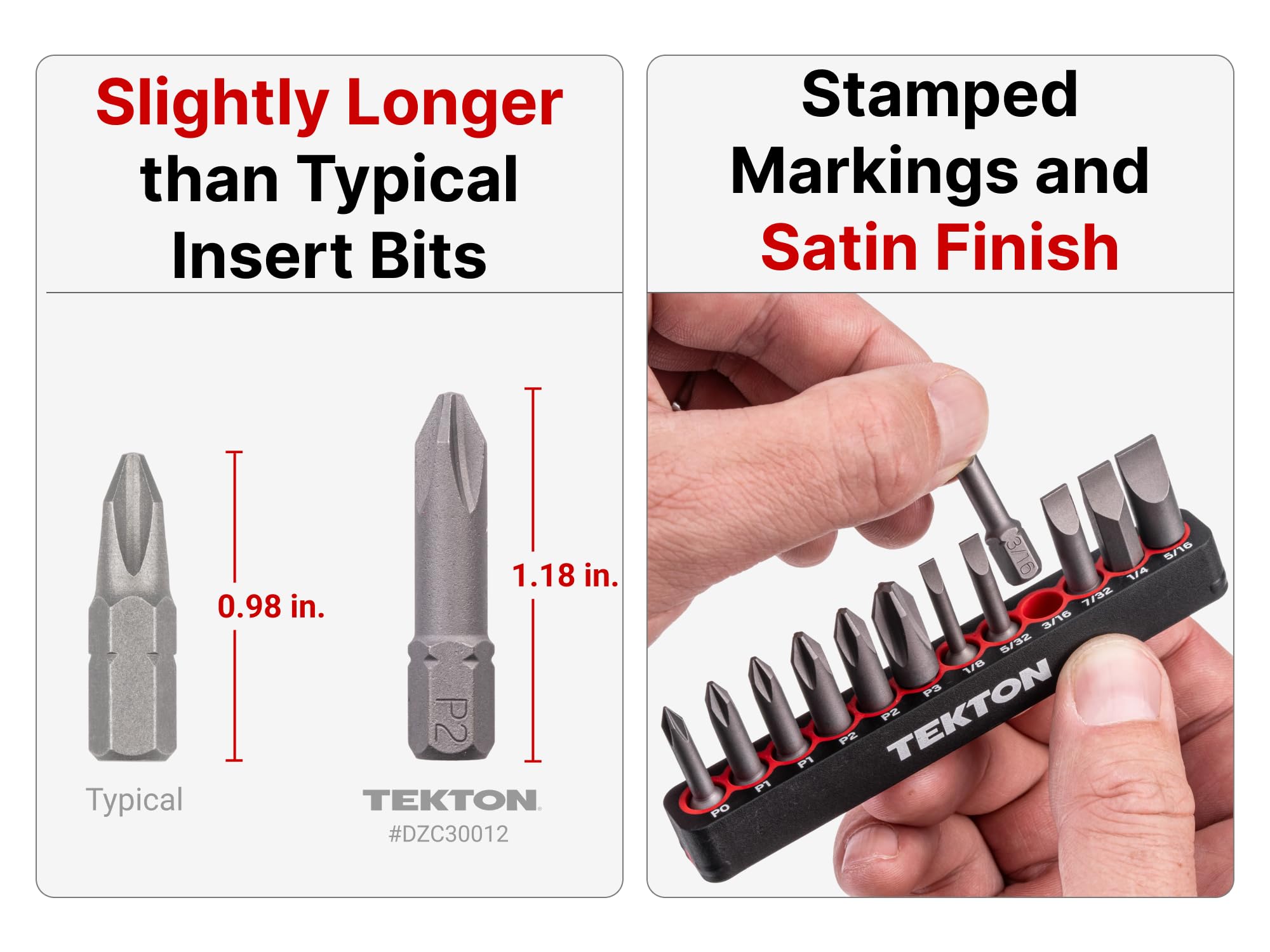 TEKTON Tournevis et embouts d'insertion avec poignée en aluminium de 0,6 cm