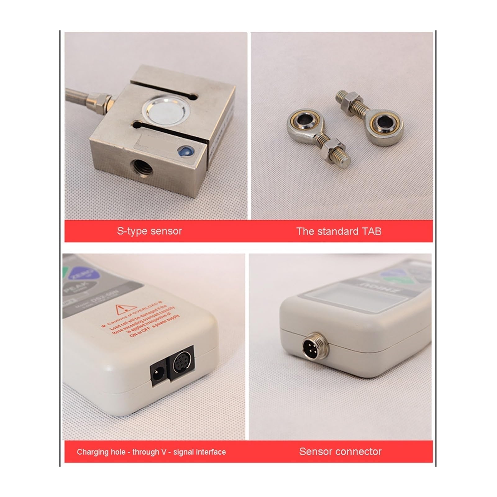 Dynamometr, DS2-S 0-5000N Wysoka precyzja wyświetlacza cyfrowego Zewnętrzny dynamometr typu push-pull S-type Cyfrowy miernik siły nacisku(DS2-S-50N)