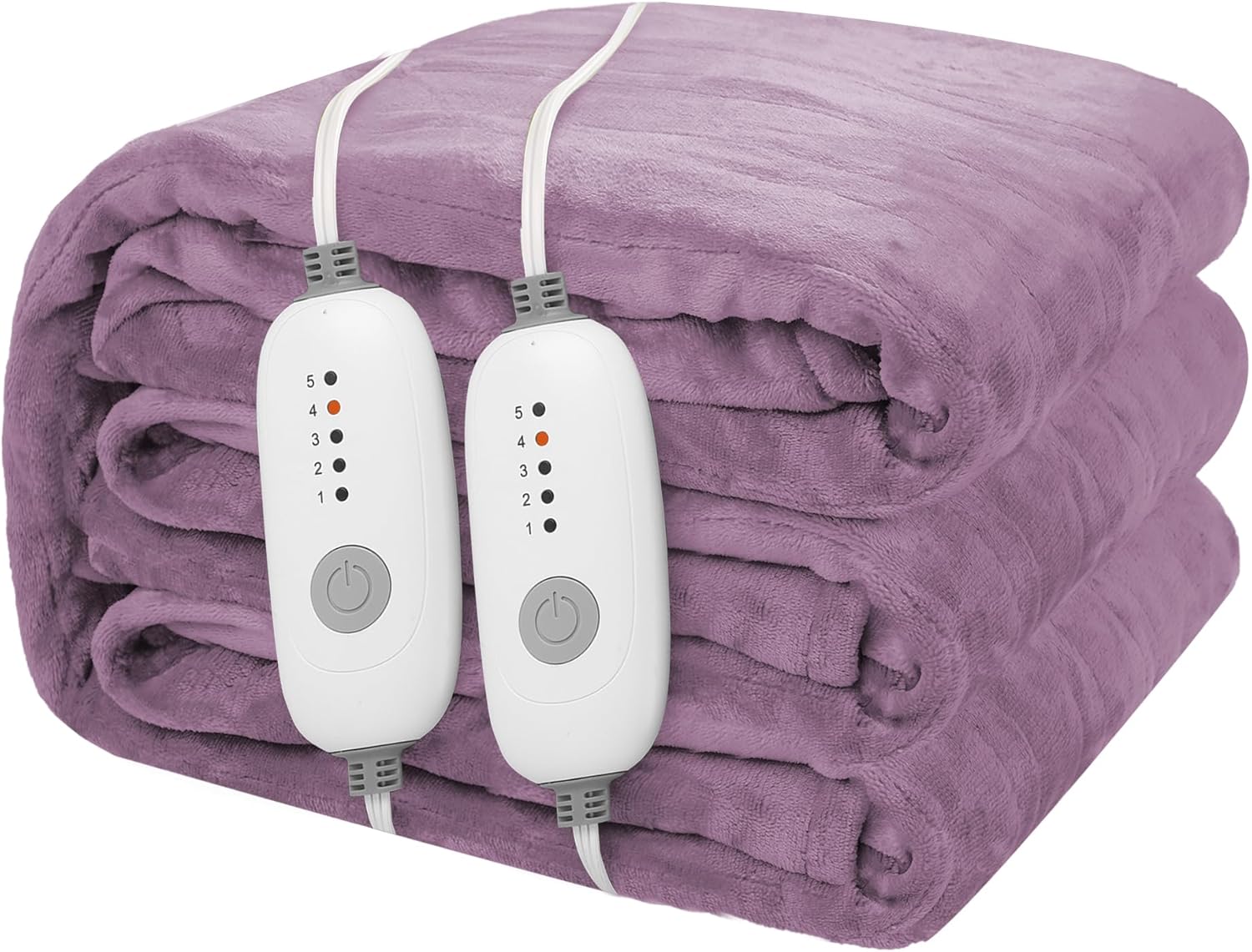 Electric Heated Blanket 84"x90" Queen Size Flannel Heated Blanket, Cozy & Warm for All Night, 5 Heat Settings & 10 Hours Auto Off, Machine Washable, Cameo Brown - Image 2