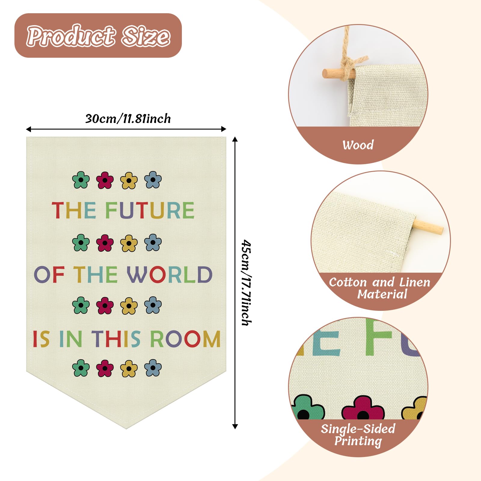 Inspirational Kids Quote Wall Decor Hanging Pennant Flag Banner Motivational Gift for Kids Bedroom Playroom Nursery Girl Boy Teen Wall Sign Decor Christmas Birthday Gift Cotton Linen