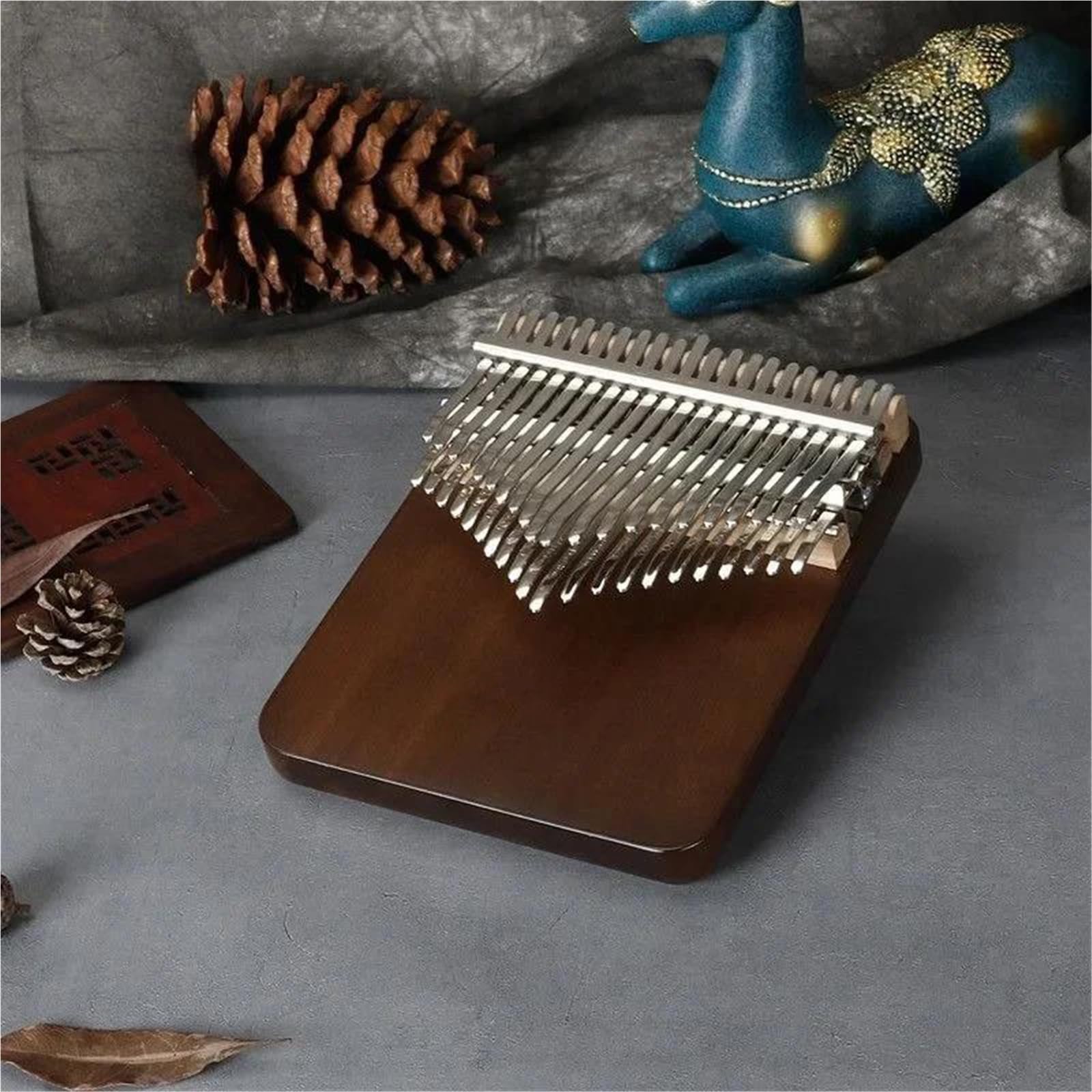 Daumenklavier Aus Walnussholz, 42 Melodien, Tragbares Kalimba-Miniatur-Tastaturinstrument Für Anfänger Für Üben Fingerklaviere