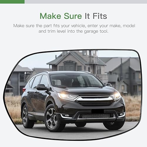 Miniatura 2 de SCITOO Espejo retrovisor lateral de cristal para conductor lateral izquierdo para Honda CR-V 2007-2011 sin calefacción, cromo plano, repuesto