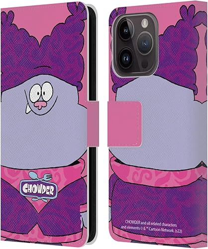 Head Case Designs Officially Licensed Chowder Animated Series Full Face Graphics Leather Book Wallet Case Cover Compatible with Apple iPhone 15 Pro