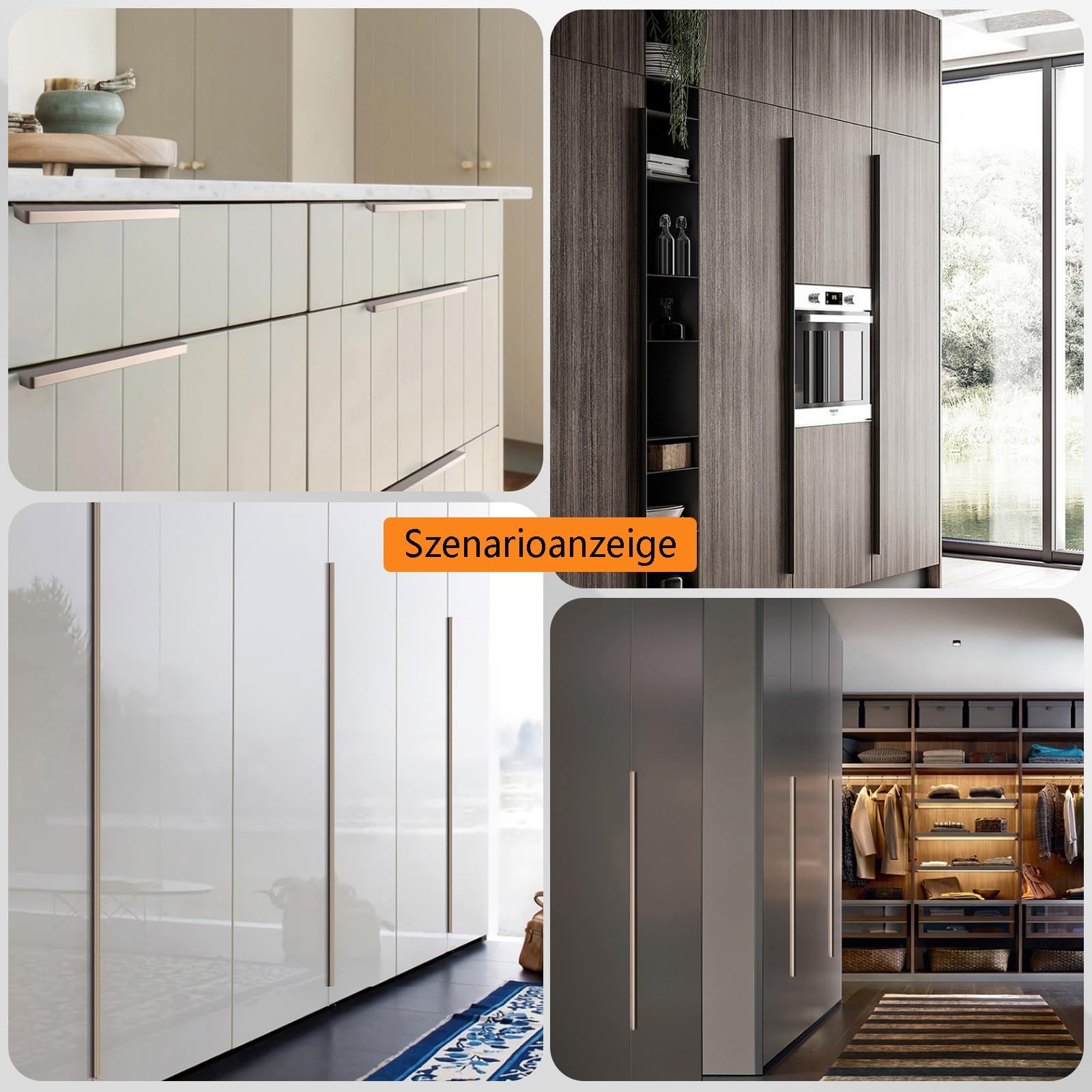 Spiegelschrank Griffe 2er Set L:8/12/15/20/30/40/50/60/80/100/120cm Schubladengriff Aluminium Türgriffe Elegante Widerstandsfähige Türbeschläge Für Ihre Türen Und Möbel(Sekt,L:120cm)