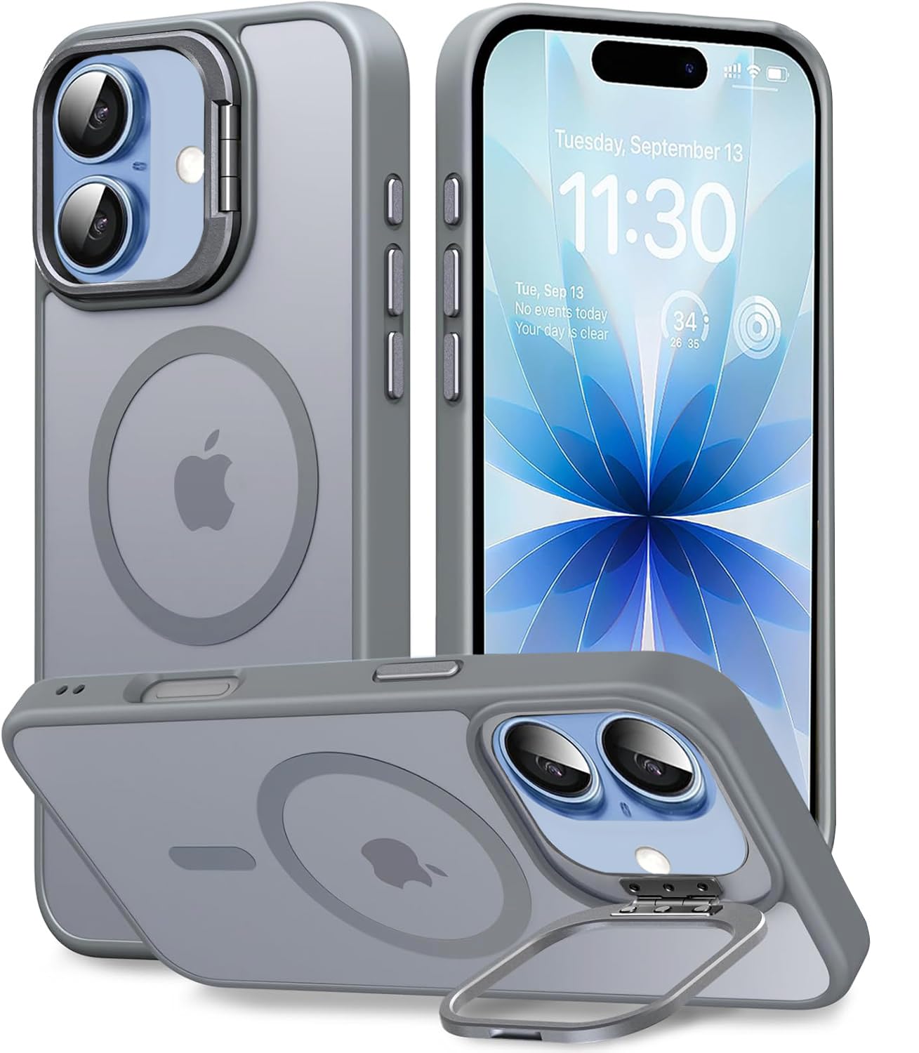 Elzzi Kickstand Case for iPhone 18 Pro Max/iPhone 17 Pro Max Case MagSafe Compatible, Builtin Adjustable Camera Stand, Translucent Matte AntiFingerprint Heavy Duty Shockproof Cover, Cosmic Orange — Amazon image 32