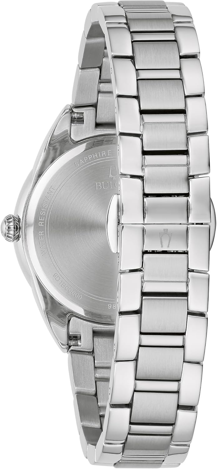 Bulova Ladies' Classic Sutton Stainless Steel 3-Hand Quartz Watch, Diamond Bezel with Blue Mother-of-Pearl Dial Style: 96R243 - Image 3