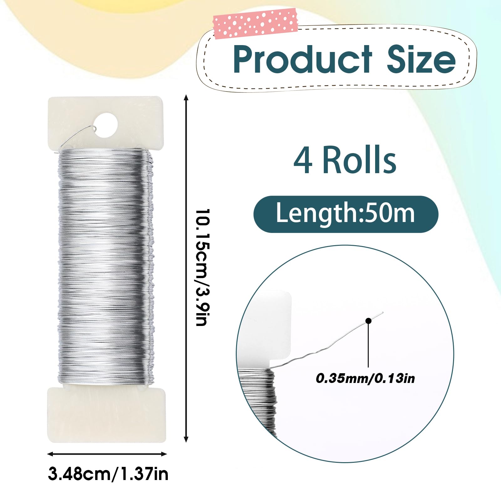 4 Rollen Schmuckdraht 0,3 Mm X 50 M – Dünner Silberdraht Zum Basteln, Für Schmuck, Blumensträuße & Weihnachtsdeko