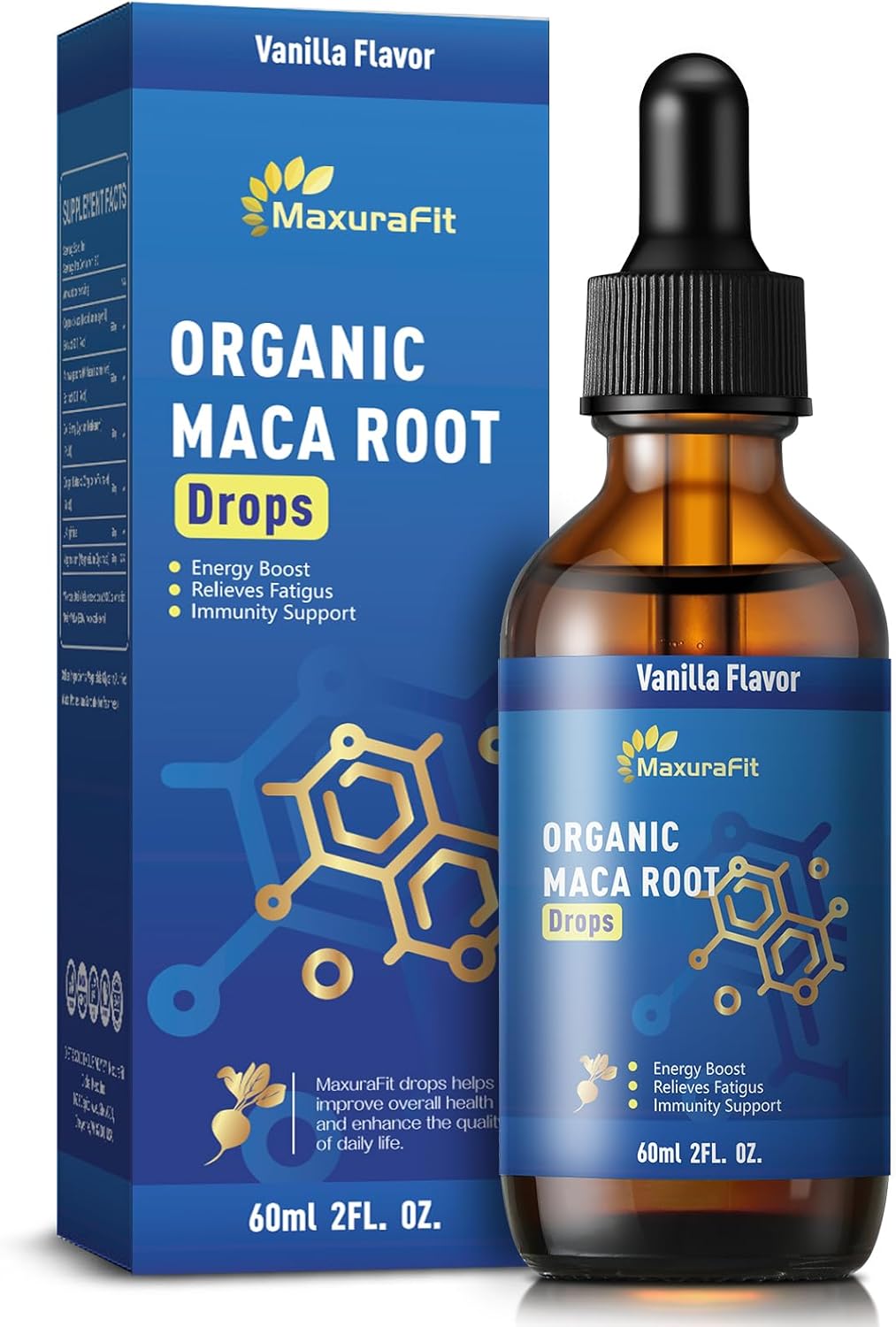 Maca Root Ashwagandha Liquid Drops - Maca and Ashwagandha Supplements with Goji Berry,Ginger Extract,L-Arginine and Magnesium Enhanced Energy 4 fl oz 2 Pack