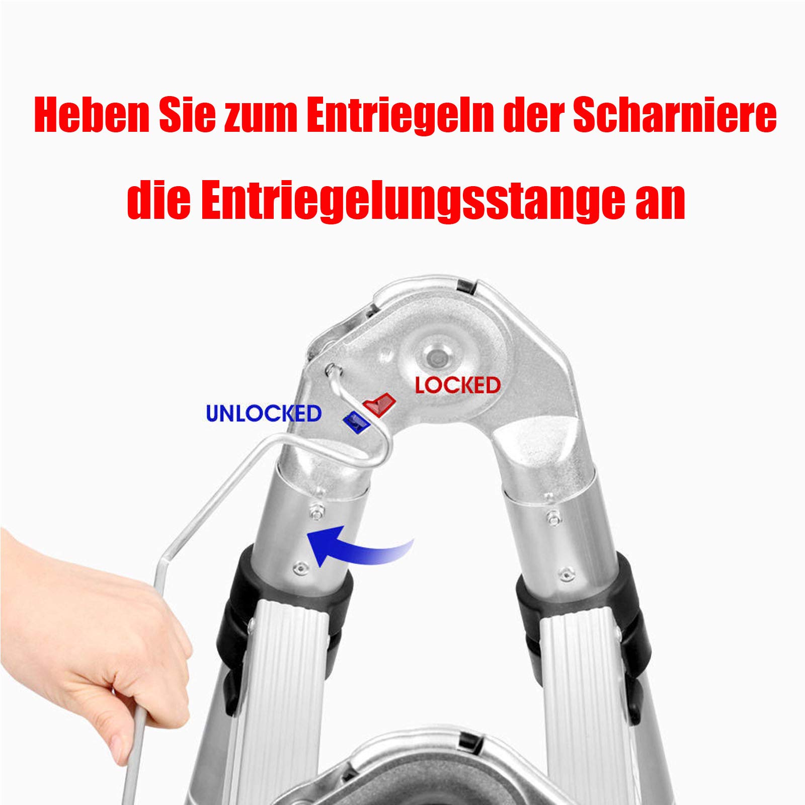 3,8m (1.9+1.9) Mehrzweckleiter Schiebeleitern Teleskopleiter Hochwertiges Aluminium Ausziehbare Klappleiter Anti-Rutsch für Hochklettern/Büro/Loft Haushaltsleiter 150kg Belastbarkeit