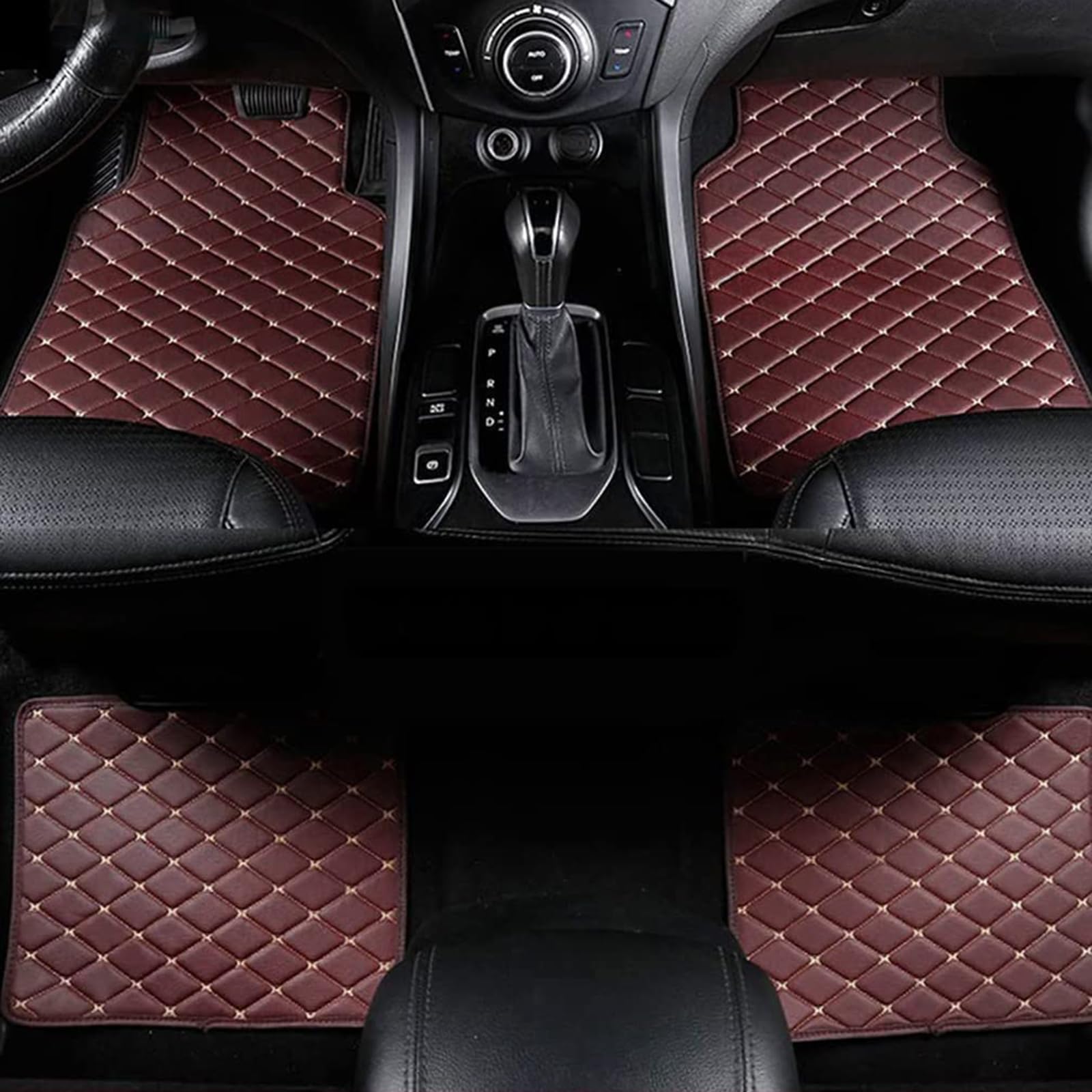 LECREA Car Floor Mats for Mercedes Benz A Class W177 A160 A180 A180d A200 A200d A220d A250e A260 AMG A35 A45 RHD, All Weather Leather Car Floor Mats, Waterproof and Anti-Slip Floor Carpet Mat