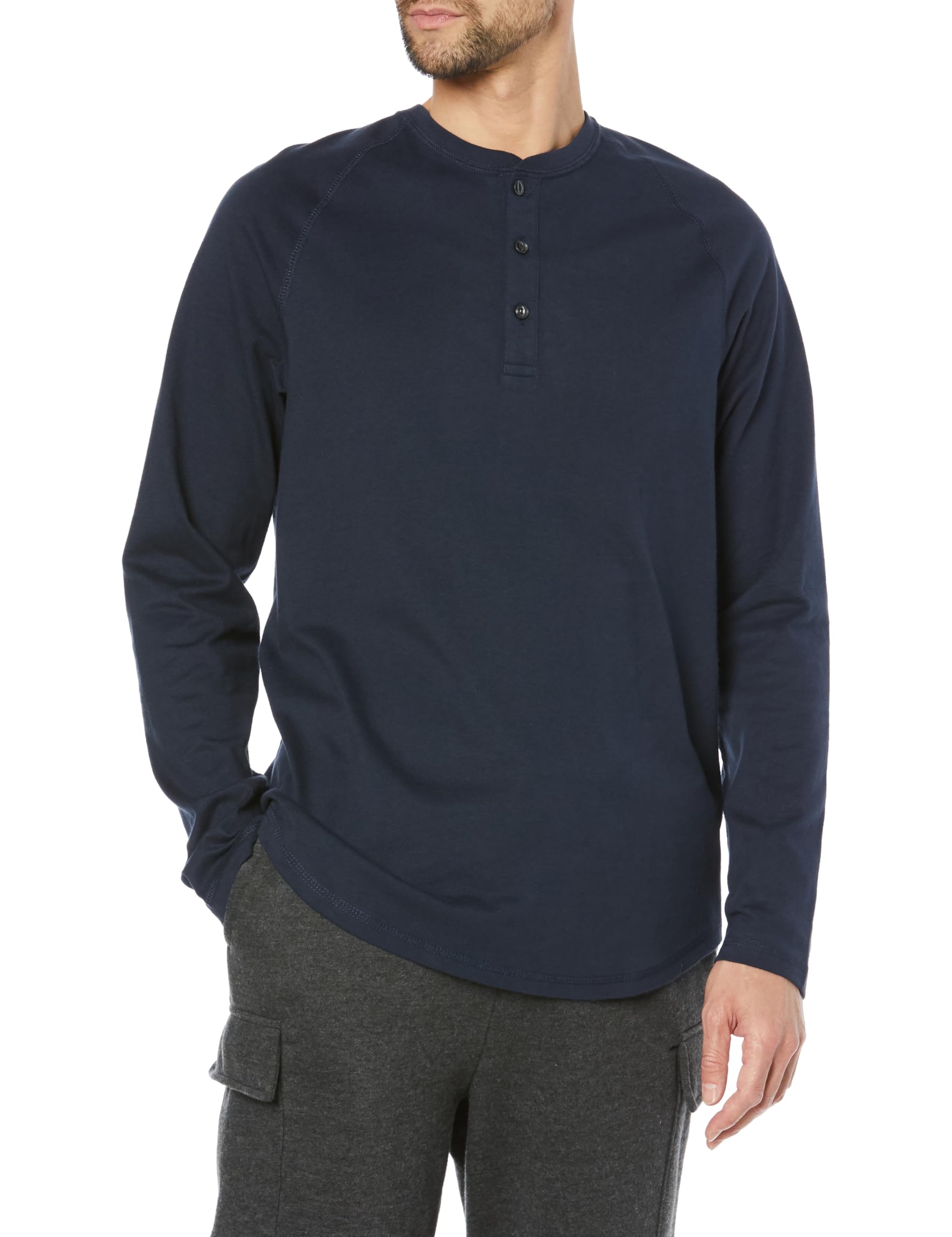 [Amazon Essentials] ヘンリーネック シャツ レギュラーフィット 長袖 メンズ