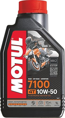 Motul 7100 10W-50 Lubricante de motor de aceite de motocicleta sintético completo 1 litro 104097 4 tiempos JASO MA2 Road Street Off-road Adventure