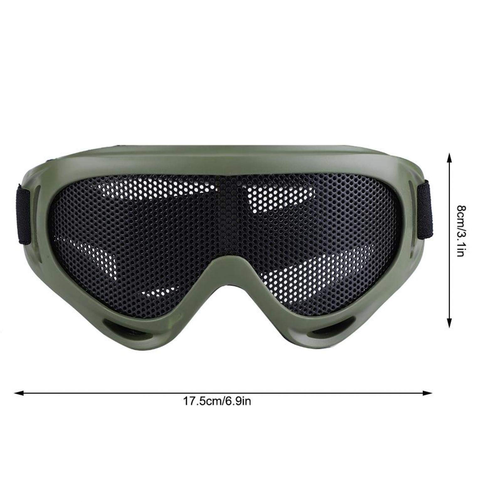 Gafa Malla Resistente de Material, Oculos para Airsoft Aire Libre Protección Esquí Moto Prueba Viento Táctica Diario MontañIsmo Metálica Protectora Ocular Táctico Caza Arena Ojo Reemplazo Paintball