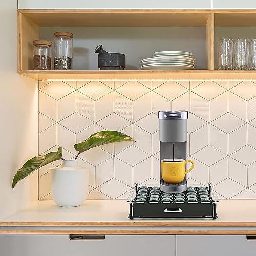 Miniatura 2 de Cajón de cristal templado para cápsulas de café, compatible con 36 cápsulas de capacidad, organizador de almacenamiento para mostrador, cafetería,