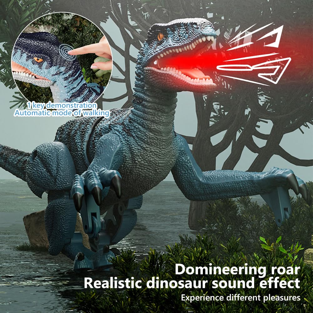 Dinosaure Telecommande, Dinausore Jouet Telecommande, Dinosaure Télécommandé avec Lumières, Marche, Rugit, Twist, Dinosaure Telecommandé Enfant pour Enfants Garçons Filles de 3 4 5 6 7 8 9 Ans