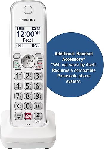 Miniatura 2 de Panasonic - Teléfono inalámbrico adicional para usar con sistemas telefónicos inalámbricos de la serie KX-TGD86x - KX-TGDA86W (blanco)