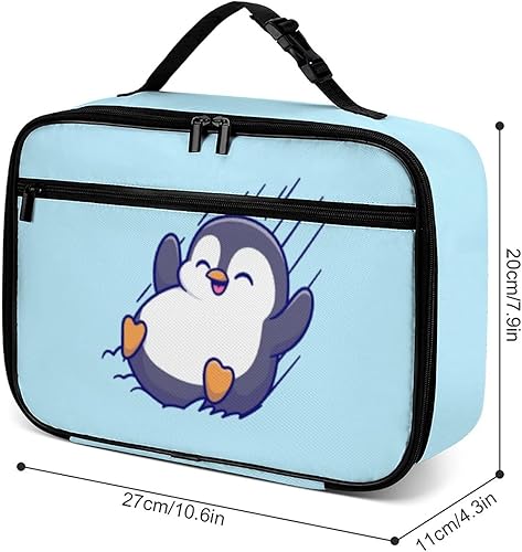 Miniatura 3 de Muishi Linda lonchera reutilizable de pingüino, bolsa térmica con aislamiento, lonchera para comida y comida, bolsa de mano para mujeres, niños,