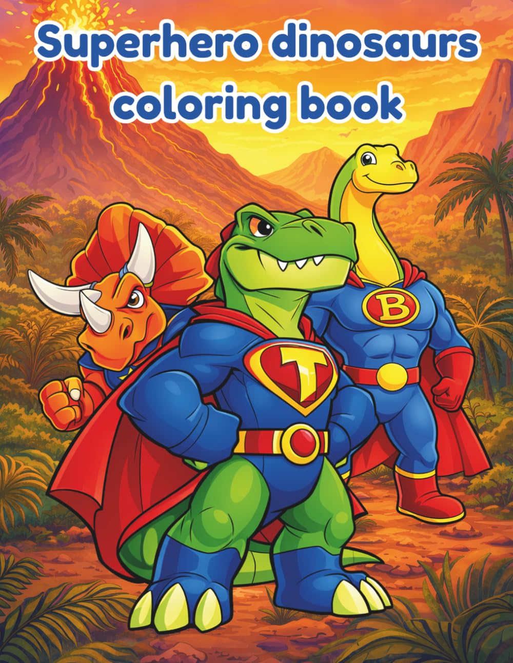 Superhero dinosaurs coloring book