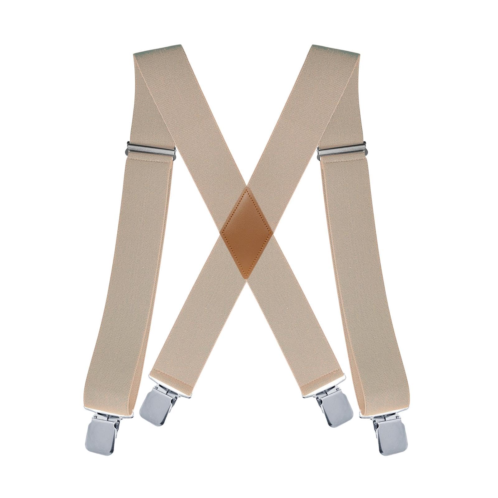 Mens Suspenders 5cm Width X Type for Men Gifts Formal Events Orchestra Beige | Suspenders Braces | Mens Accessories | Clothing Shoes & Accessories-image-48