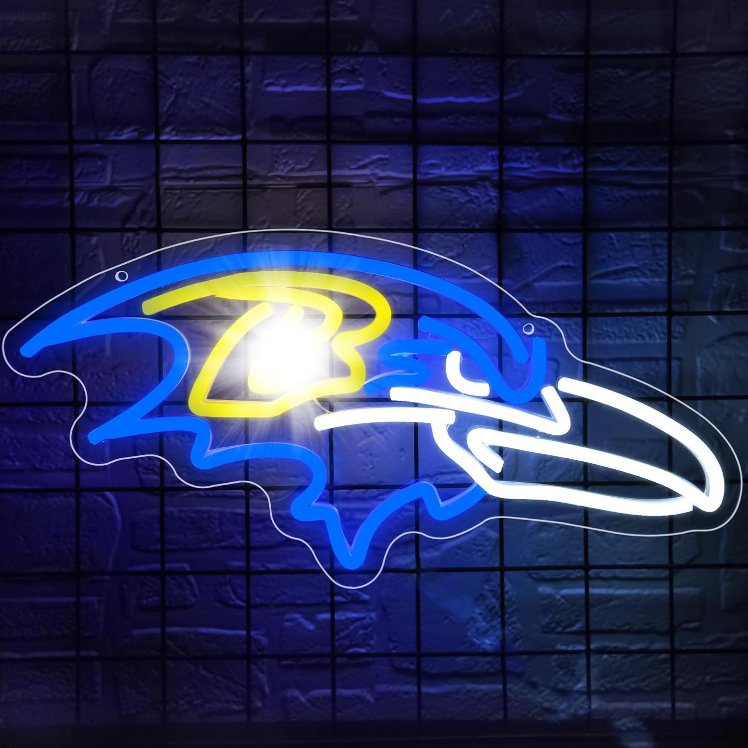 Football Neon Sign for Wall Decor Football Team Neon Light for Man Cave Mans Room Club Game Room Birthday Party Gifts for Rugby Fans Teens(ZKXD157) Blue raven