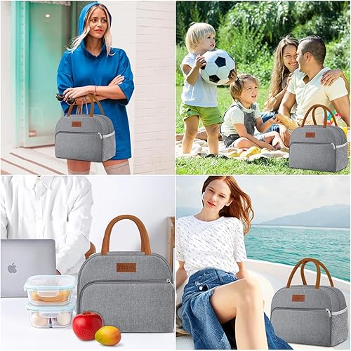 Miniatura 6 de Coobiiya Lonchera para mujer, bolsa de almuerzo aislada para mujeres y hombres, reutilizable, pequeña, a prueba de fugas, linda lonchera para el