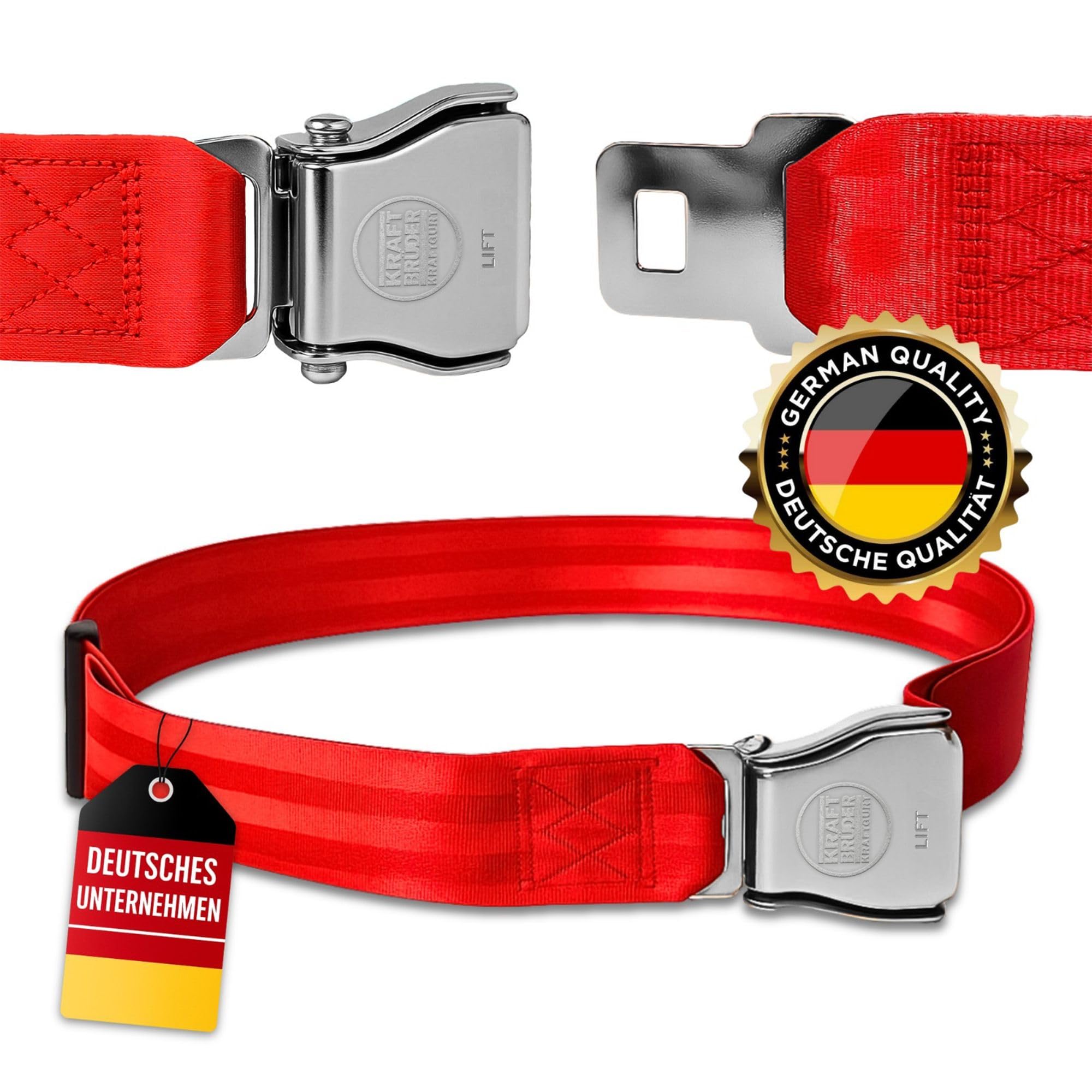 KraftGurt - Trainingsgurt zum Anschnallen an Fitnessgeräten - Für Bodybuilding, Powerlifting & Muskelaufbau - Stabil, verstellbar & rutschfest für maximale Kontrolle