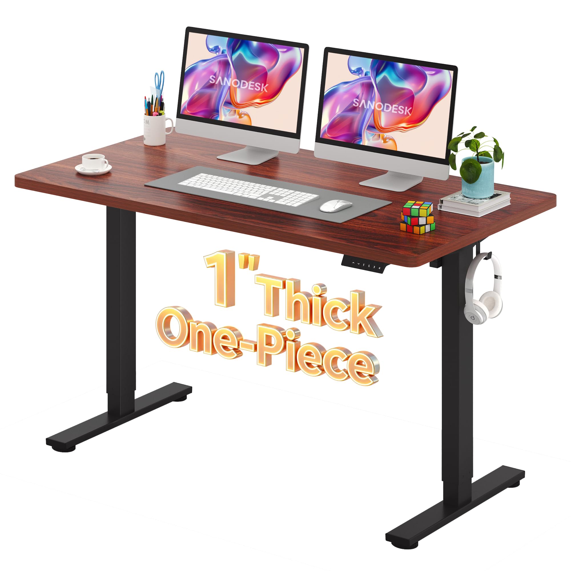 SANODESK One-Piece 1'' Thick Height Adjustable Standing Desk 55''x28''