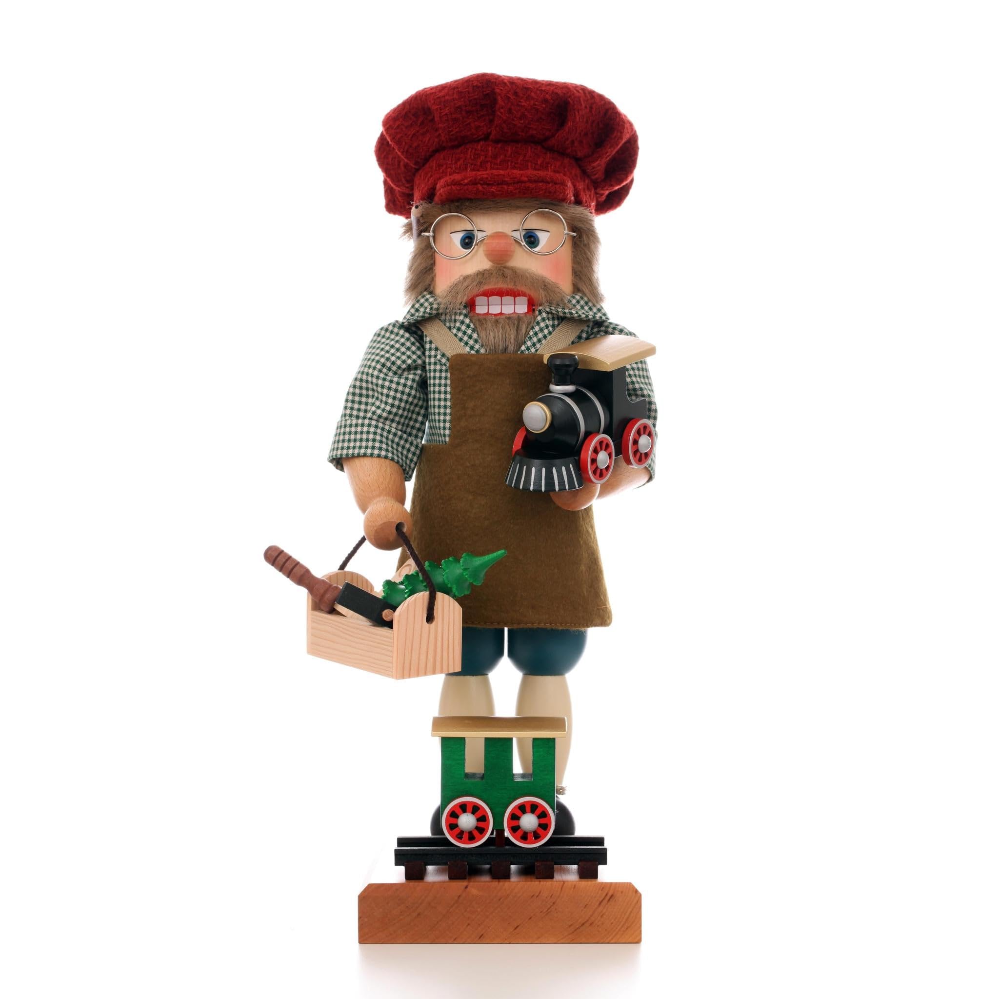 Casse-Noisette Christian Ulbricht figurine bois constructeur chemin de fer Noël