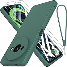 THIYUFUNS Coque pour Xiaomi Redmi A3 4G avec 2 Verre trempé,Silicone Liquide Housse Étui de Protection Xiaomi Redmi A3 4G Microfibre Anti-Rayures Coque (6.71") - Vert foncé