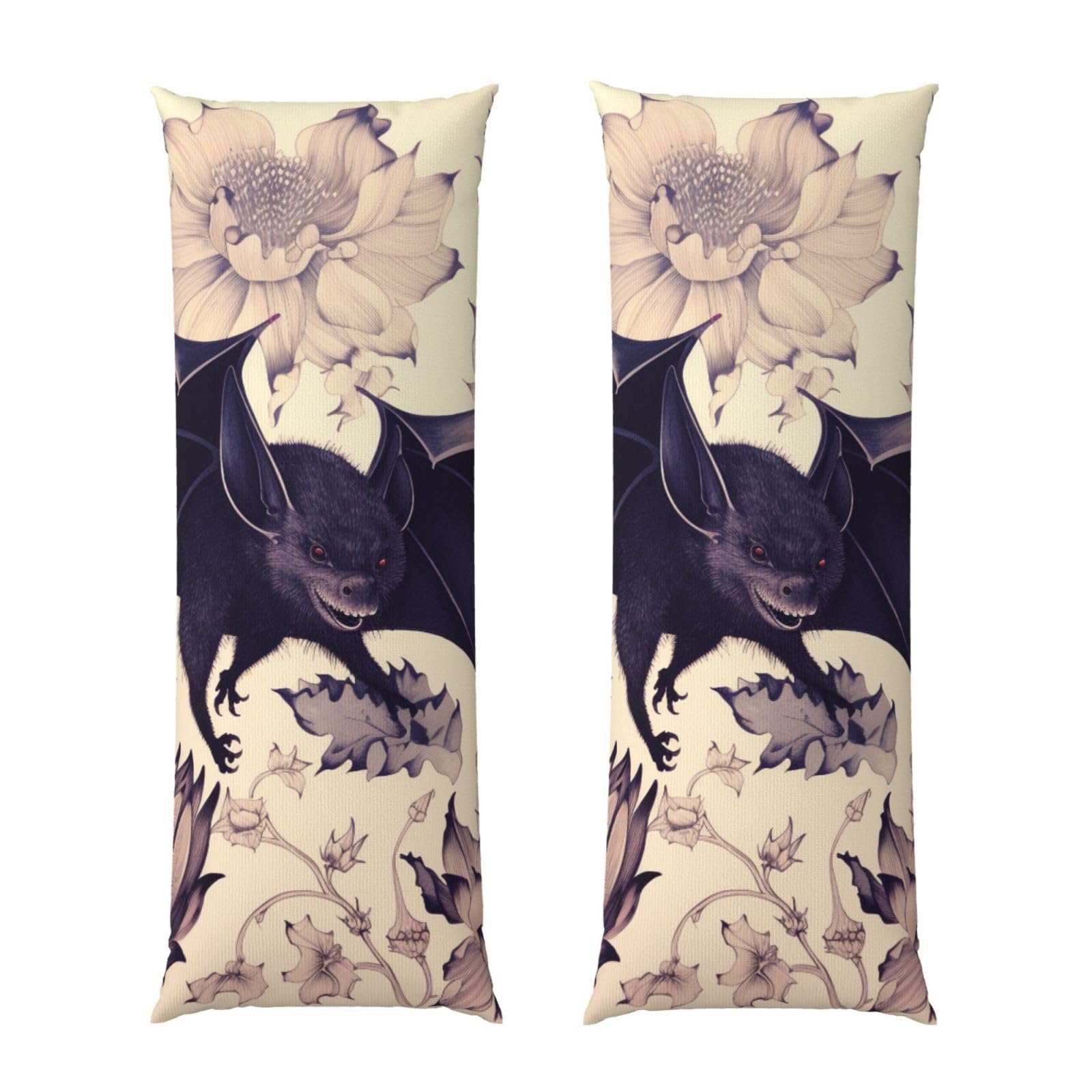 Body Pillow Cover 20x54 Inch, Bat Print Print Long Lumbar Pillow Case with Zipper Long Body Pillowcase Decorative for Bed Sofa Bedroom