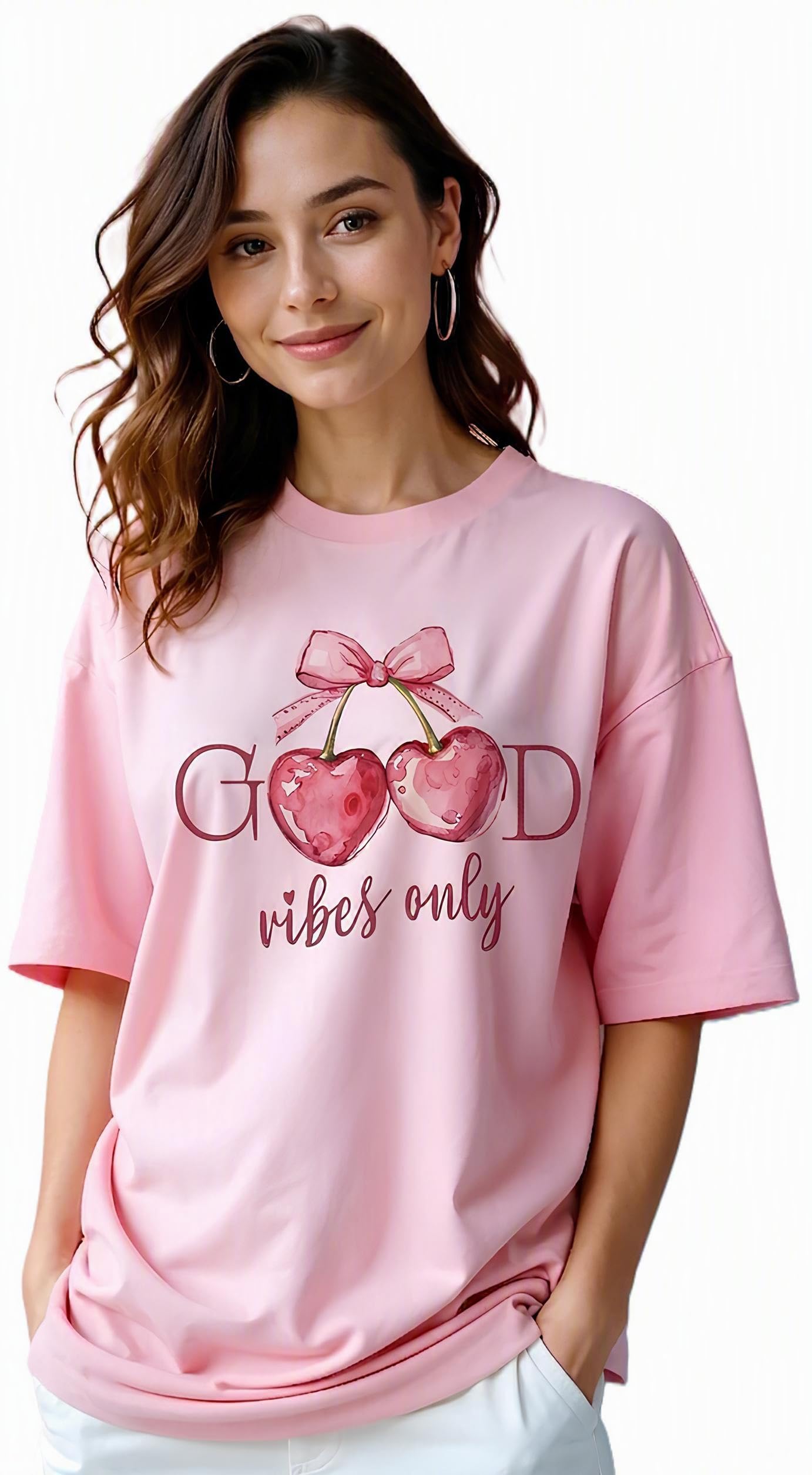 tfortees Women Cotton Oversized T-Shirt Casual Wear | Relaxed Fit, Round Neck-picture-17