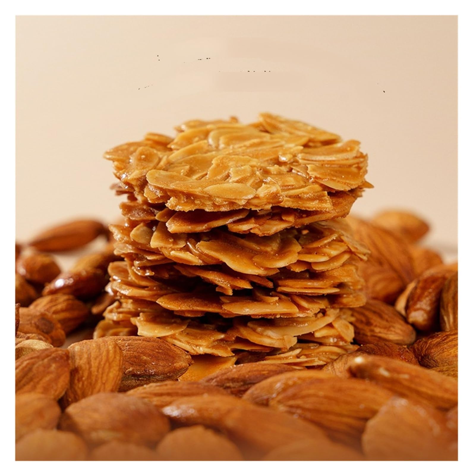 80 g de galletas finas de almendras, galletas de nueces fragantes, crujientes y crujientes, el refrigerio perfecto for satisfacer sus antojos(4pcs)