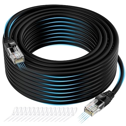 Cable Ethernet Cat 6 de 125 pies, cable de Internet Cat6 de alta velocidad, cable de conexión sin enganches, flexible, red, LAN, PoE, conector RJ45