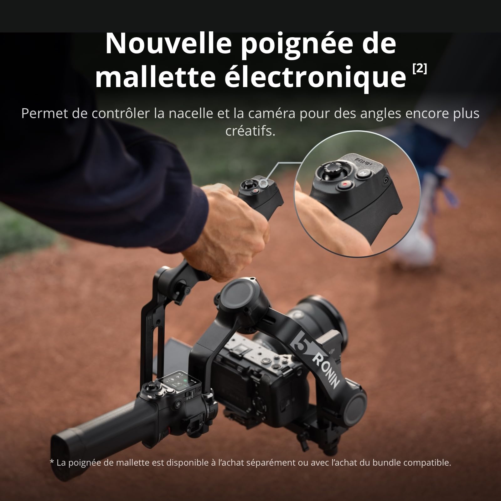 DJI RS 5 Bundle, stabilisateur de nacelle pour caméra, Suivi Intelligent, poignée électronique, molettes de réglage précis, indicateur axe Z