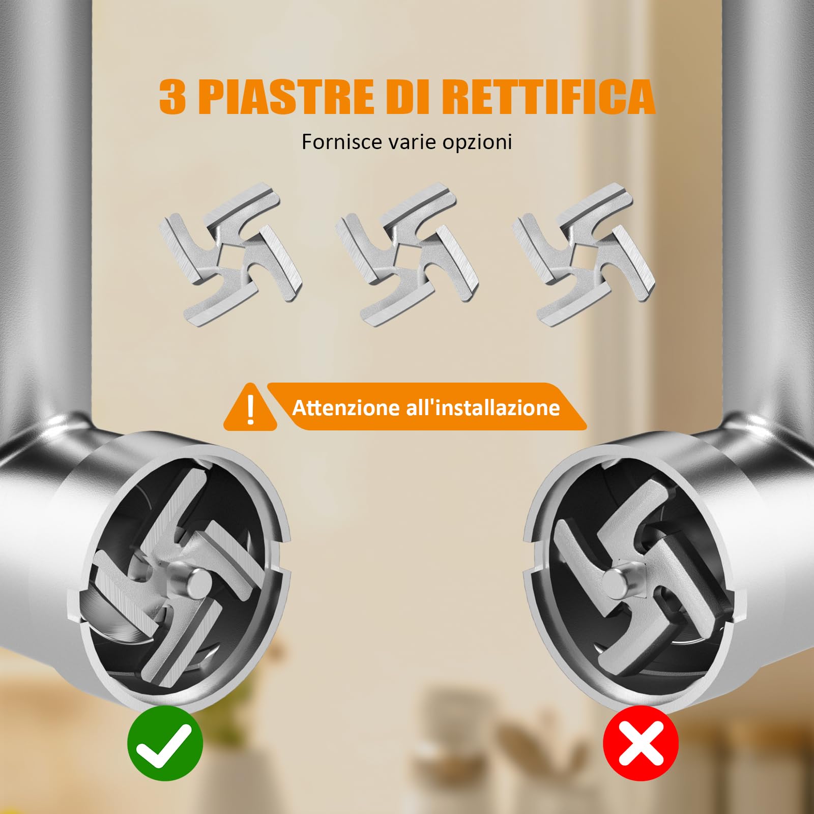 STANEW 3500 W tritacarne elettrico, 3 in 1, con 3 piastre in acciaio inox, Kubbe e 3 tubi per farcire per salsicce, capacità 3,5 kg/min,3 lame, Propower motore in rame