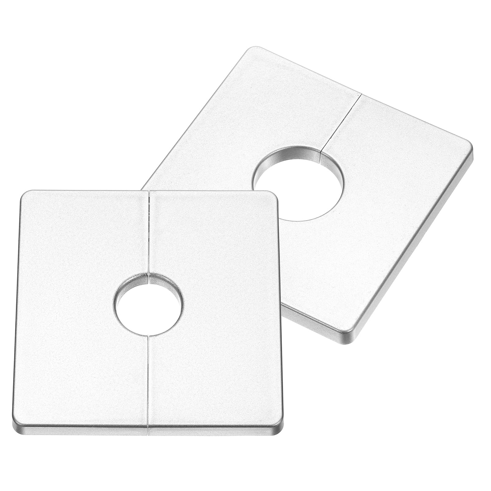 QUARKZMAN 2 Piezas Placa Decorativa Cuadrada De ABS, Brida De Pared, Cubierta Decorativa Para Tubos Montada En Pared De 28 Mm De Diámetro, Plateado