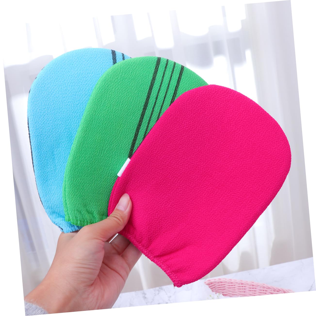 Healvian 18 Piezas guantes baño exfoliantes guantes exfoliantes exfoliating gloves ducha exfoliante bath toalla manoplas baño accesorio baño guantes ducha tómate un baño tina